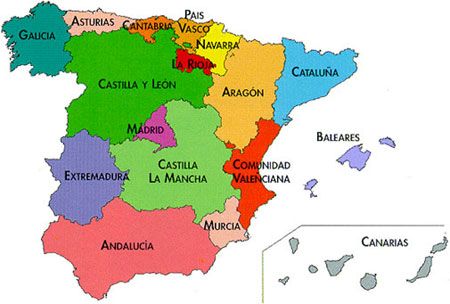 Mapa de principales asociaciones de diabetes mellitus por comunidad autónoma